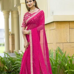 disha fashion Embroidered Banarasi Georgette Saree-picture-24