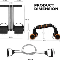 manogyam Tummy Trimmer, Ab Wheel Roller and Toning Tube, Pushup Bar With Skipping Rope Ab Exerciser image 3