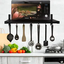 green touch Containers Kitchen Rack Premium 4 Hook Wall Mount Mirowave stand,Oven Stand,Oven Holder,kitchen items Iron-picture-11