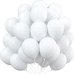 bzore Solid Premium 50Pcs Metallic White Ballons for Birthday,Anniversary & Party Decoration Balloon-picture-39