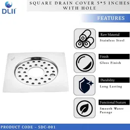 dlii Floor Stainless Steel Push Down Strainer image 3