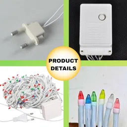 newness 16 LEDs 3 m Multicolor Flickering String Rice Lights image 3