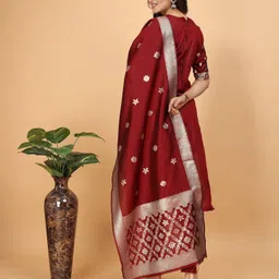 shree hari fab Unstitched Art Silk Kurta & Palazzo Material Self Design image 2