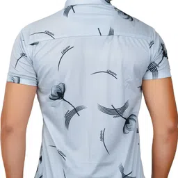 combraided Men Slim Fit Printed Spread Collar Casual Shirt image 2