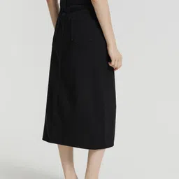 kotty Women Solid Regular Black Skirt image 2