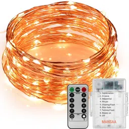 mansaa 50 LEDs 5 m Yellow, Gold Steady String Rice Lights-picture-16