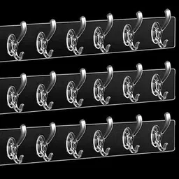 xena 3 Pcs 6 Hook Set Adhesive Sticker Hanger in Kitchen Bathroom Hook Raill Hook Rail 18-picture-14