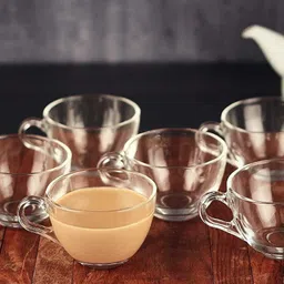 mirtonics Pack of 6 Glass Cup Tea & Coffee classic Cup Set in (6 Pcs Set) 150Ml image 5