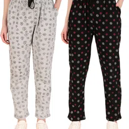 kavya retail Pack of 2 Women Printed Multicolor Track Pants image 1