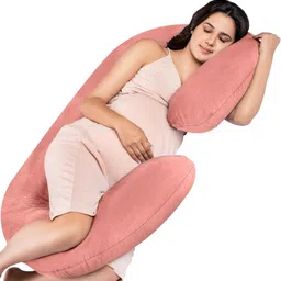 mg crafts C-Shaped Pregnancy Pillow | Maternity Body Pillow with Velvet Cover Polyester Fibre Stripes, Solid Pregnancy Pillow Pack of 1-picture-26
