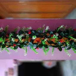 kingstyle impex Artificial Flowers Home Decoration Vine & Creepers Plant Wall Hanging Chain G470 Multicolor Rose Artificial Flower image 2