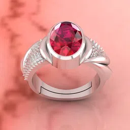 SIDHGEMS 6.25 Ratti 5.00 Crt Natural Burma Ruby Manik 925 Sterling Silver Ruby Silver Plated Ring image 3