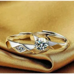 lavitra Adjustable Couple Ring For Girls & Boys Alloy Silver Plated Ring Set-picture-11