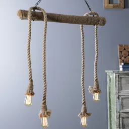 tu casa Adagio Brown Natural Fiber Hanging Light image 2