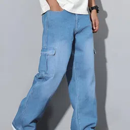 ben martin Men's Denim Cargo Jeans – Loose Fit, Stretchable, Multi-Pocket Utility Pants for Casual & Outdoor Wear | Stylish & Comfortable image 3