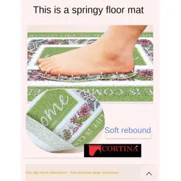 Cortina PVC Coil Anti-Slip Door Mat Waterproof Dust-Removing Floor Mat, Heavy Duty Easy to Clean Super Absorbent Doormat for Home Entrance mat Hallway Living Room Rugs - Green image 4