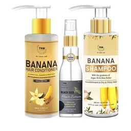 TNW the natural wash Banana Shampoo With  Black Seed Serum & Conditioner image 1