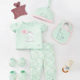 Ed-a-Mamma Baby Infants Girls Pack Of 8 Printed Pure Cotton Baby Apparel Gift Set-picture-19