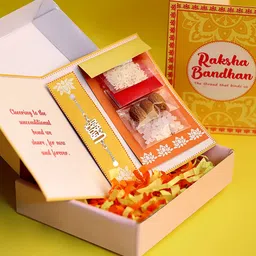 Rubans Silver Plated Handcrafted Rakhi Gift Set-picture-17