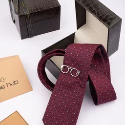 The Tie Hub Men Printed Tie With Cufflink Accessory Gift Set-picture-33