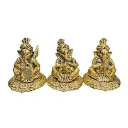 INTERNATIONAL GIFT Gold Toned Musical Ganesha Idols Home Gift Set-image-27
