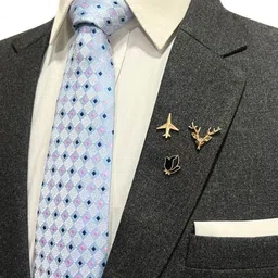 The Tie Hub Men Set Of 3 Lapel Pink Brooch image 2
