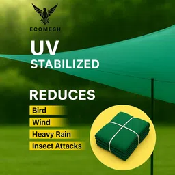 ecomesh Green Shade Net 90% | UV Stabilized HDPE Net for Garden, Balcony & Agriculture Portable Green House image 4