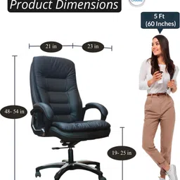 aashra enterprises Premium K-90 High Back Boss Chair, Filled With Extra Comfort Superior Cushion Leatherette Office Executive Chair image 2