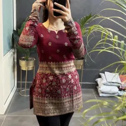pingaksh Women Printed Cotton Rayon Straight Kurta image 3