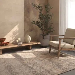 Grey Abstract Viscose 5 ft X 7 ft Machine Made Carpet-image-78