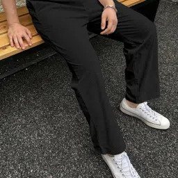 combraided Men Self Design Black Track Pants-picture-12