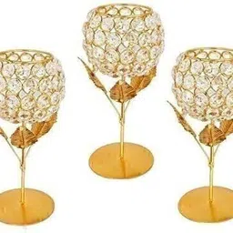 extreme karigari Tealight Candle Holder for Table Living Room Home Decoration Gift Item Crystal Tealight Holder Set-picture-10