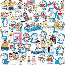 onprint 5.4 cm Doraemon Theme Vinyl stickers for laptop cell phones guitar and other gadgets Self Adhesive Sticker image 1