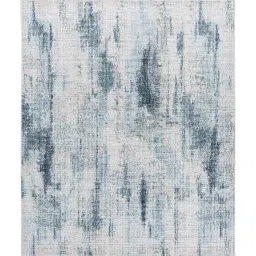 neu looms Blue Abstract Viscose 6 x 9 Feet Hand Woven Carpet image 3