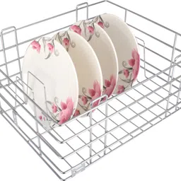 landwood Utensil Kitchen Rack Modular kitchen cabinet storage drawer basket size 15x20 inch Steel image 2