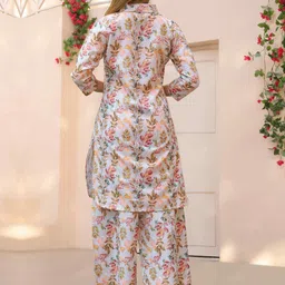 indian rani Women Cotton Rayon Ethnic Top Pant Set image 2