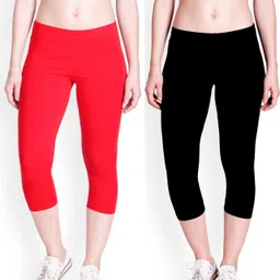 lyra Women Red, Black Capri image 1