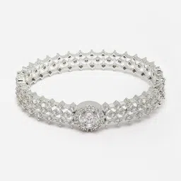 Kennice Women Rhodium-Plated American Diamond Jewellery Set image 4