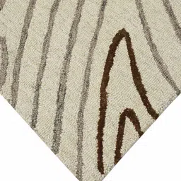saraswatii global Brown & Cream Geometric Printed Hand Tufted Rectangular Carpet image 4