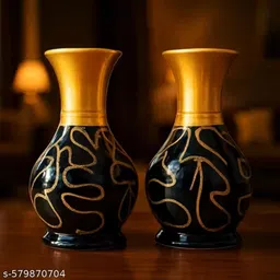 onneybrothers MAKDI DESIGN VASE PACK OF 2 Decorative Showpiece - 10 cm image 2