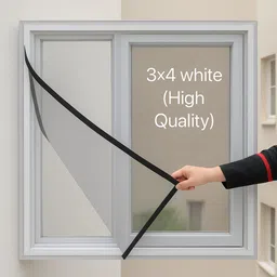 rike 3x4 Ft White Mosquito Net for Windows – Self-Adhesive Mesh with Hook Tape Polyester Washable Infants Mosquito Net-picture-13