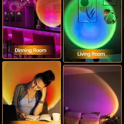 diyalux Sunset Lamp Projector – 16 Color LED Light Desk Lamp with Remote Table Lamp image 4