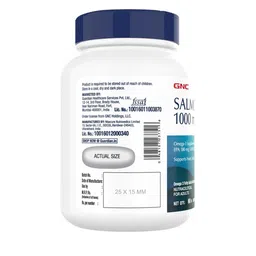 GNC Salmon Oil 1000mg Softgel Capsules with Omega3 Fatty Acids - 60 Capsules image 2