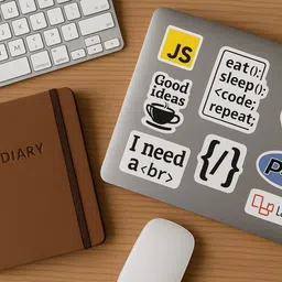 comrade enterprises 3 inch Coding & Coffee Vinyl Sticker Pack Self Adhesive Sticker image 3