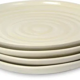 kala kriti Sprial Off-White Plate for Lunch, Dinner, Main Course & Snacks Serving 10 Inch Dinner Plate image 5