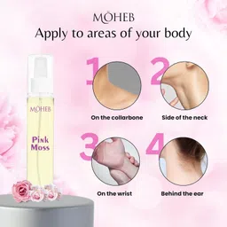 moheb Pink Moss with a Notes of Amber & Vanilla Fragrance | Body Mist - For Women image 5