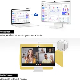 SAMSUNG M8 81.28 cm (32 inch) 4K Ultra HD VA Panel AI Upscaling, Mouse & Keyboard Control, OTT Apps, IoT, Office 365, Workout Tracker, Multiple Ports, Speakers, Remote, Bluetooth, Inbuilt Webcam Smart Monitor (LS32DM801UWXXL) image 2