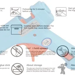 craftygun SKY BLUE MINI 20 WATT - 25 STICKS OF 7MM SIZE Standard Temperature Corded Glue Gun image 5
