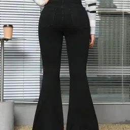 aamishfashion Women Boot-Leg High Rise Black Jeans image 2