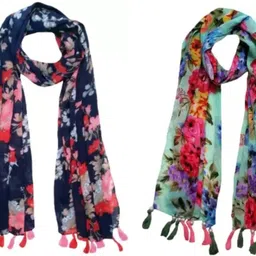 stolevilla Printed Chiffon Women Multicolor Scarf, Stole, Fancy Scarf-picture-32